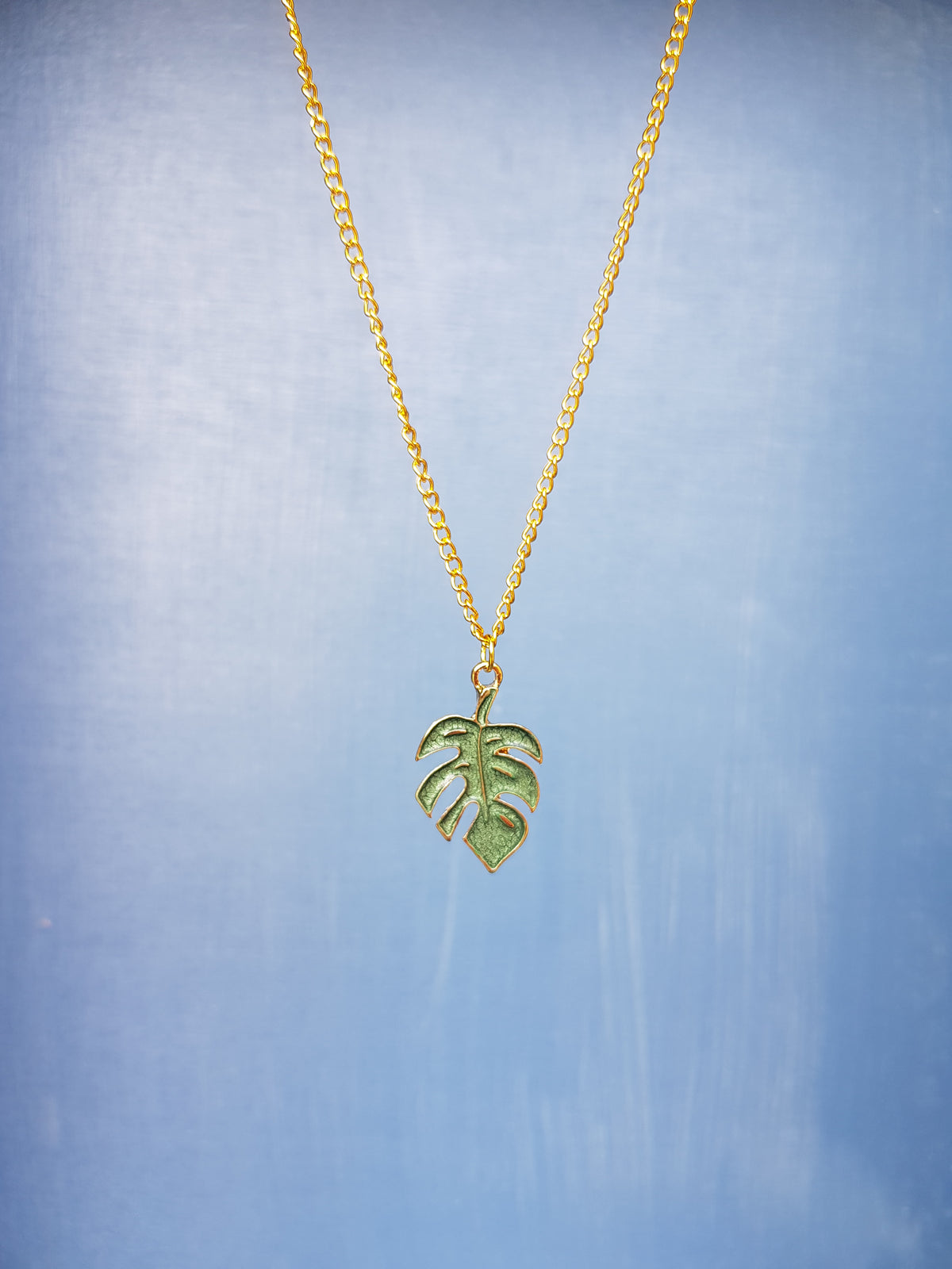 Monstera Enamel Necklace