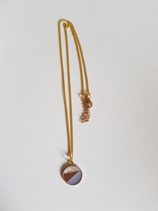 Blue and Pearl Circle Necklace image 1
