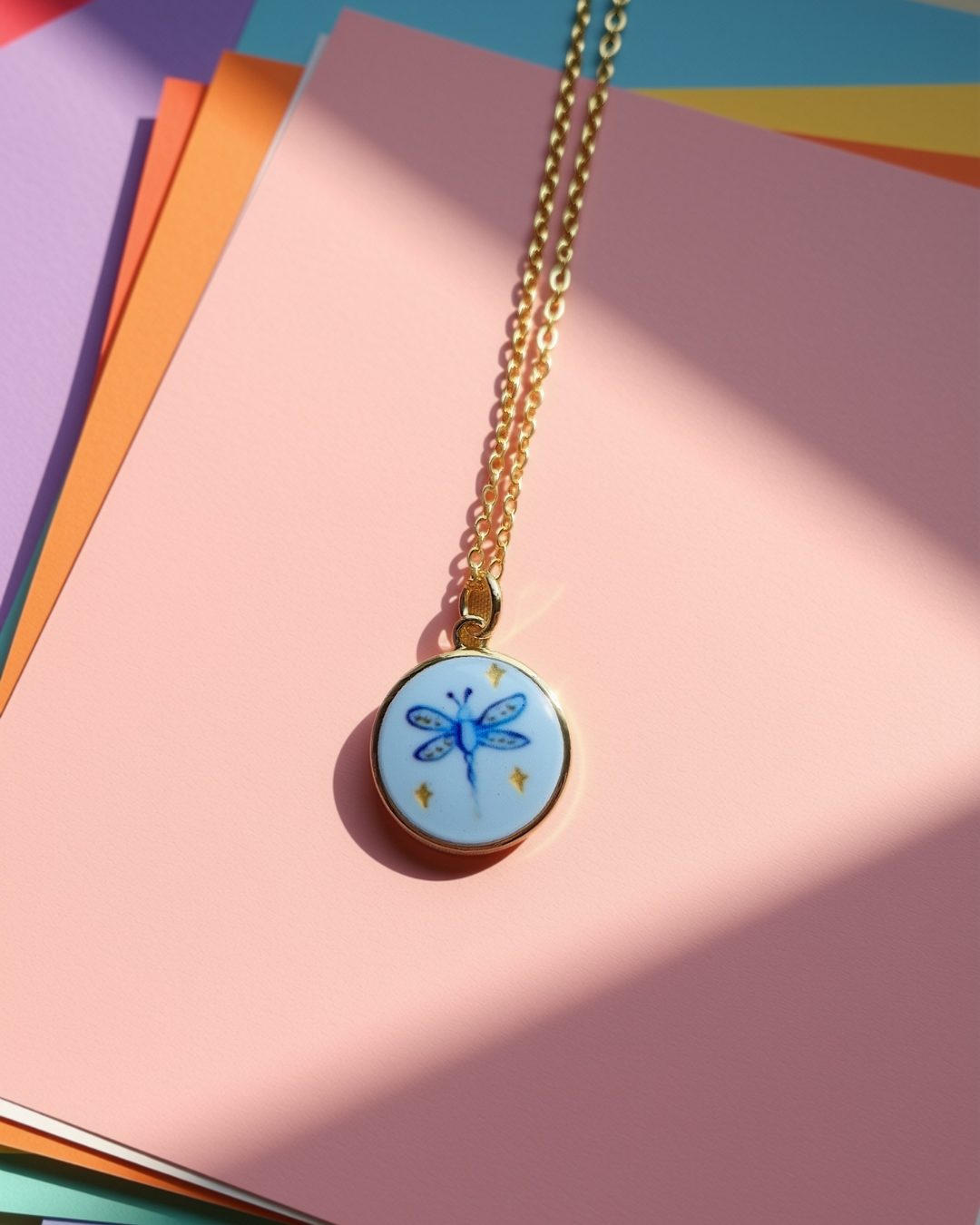 Dragonfly Enamel Necklace