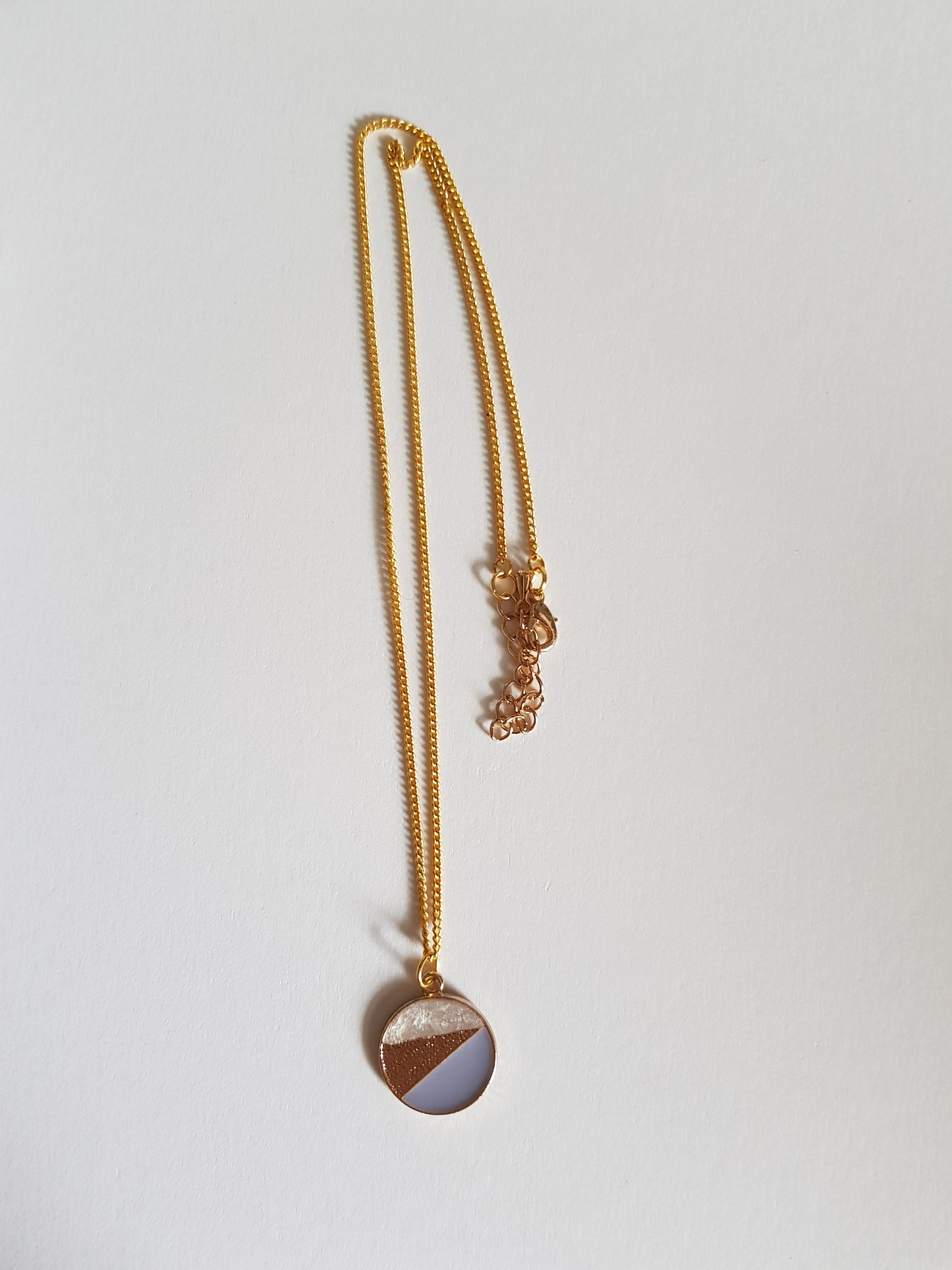 Blue and Pearl Circle Necklace image 1