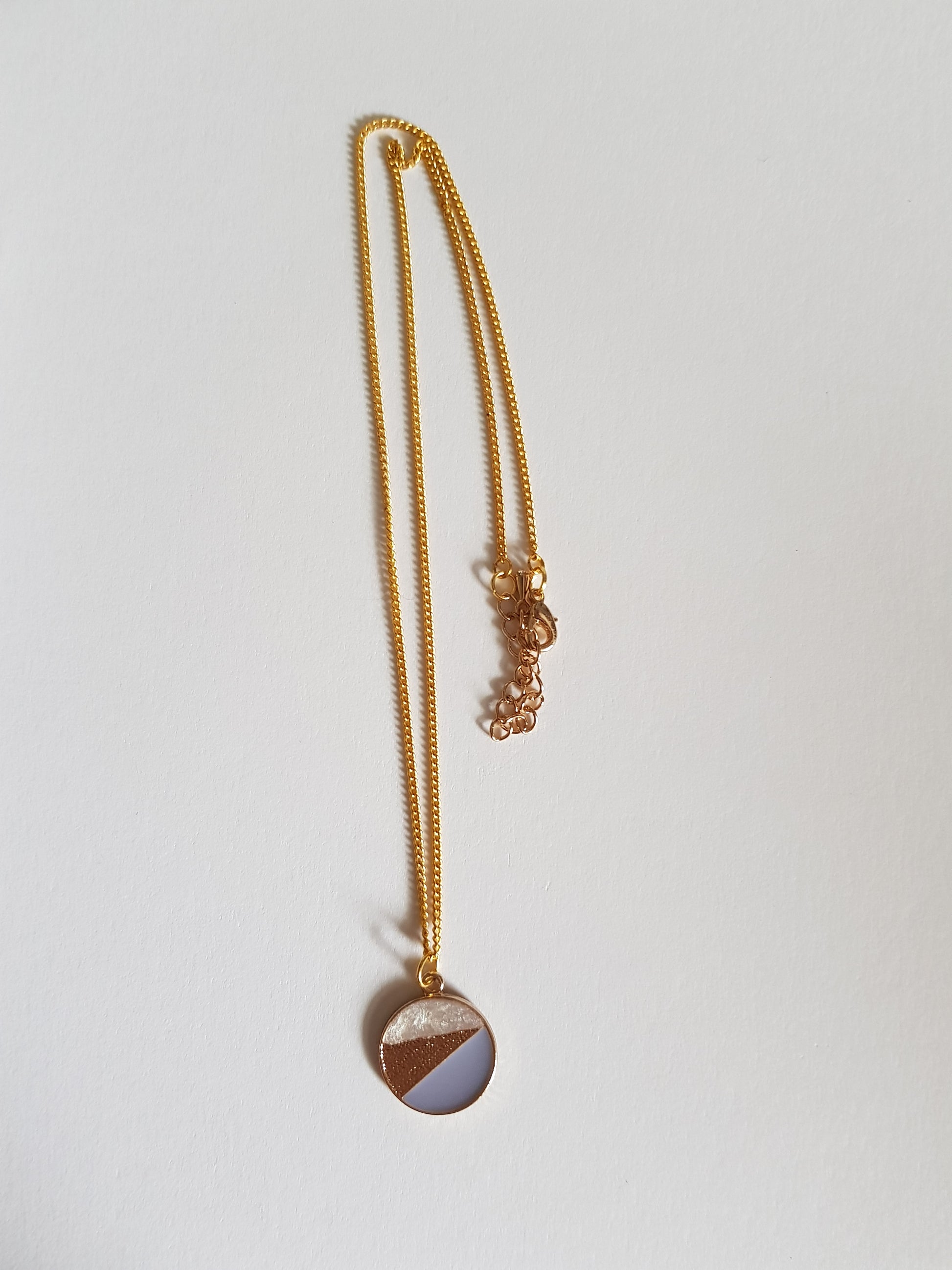 Blue and Pearl Circle Necklace image 1