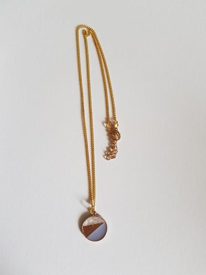 Blue and Pearl Circle Necklace image 1