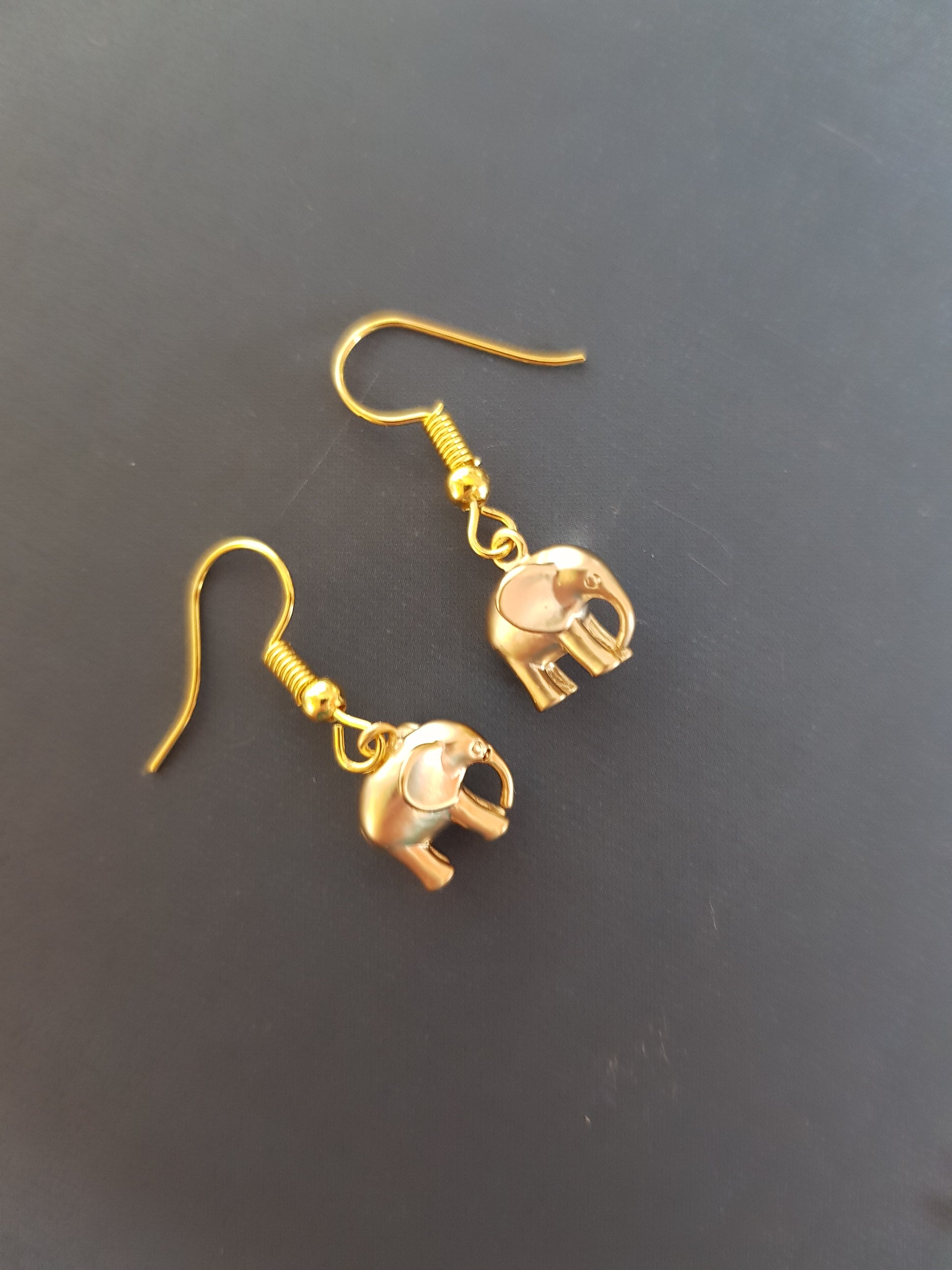 Elephant Earrings - silver or gold image 1