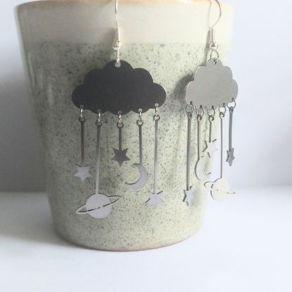 Celestial Cloud Earrings - gold or silver image 5
