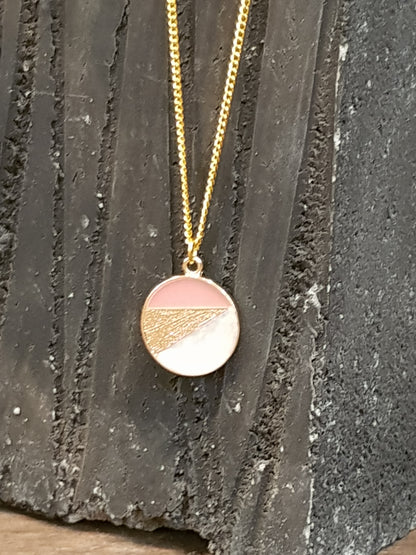 Pink and Pearl Circle Necklace image 2