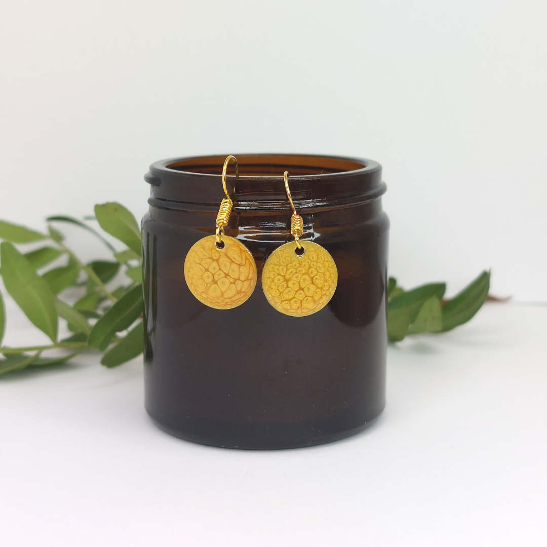 Yellow Round Earrings image 0