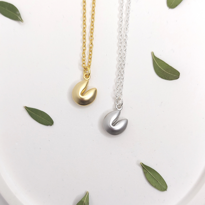 Fortune Cookie Necklaces - gold or silver image 0