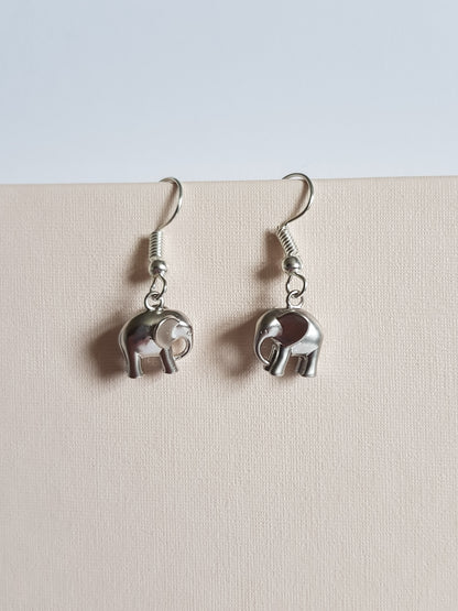 Elephant Earrings - silver or gold image 0