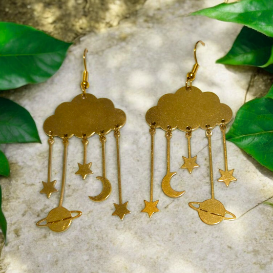 Celestial Cloud Earrings - gold or silver