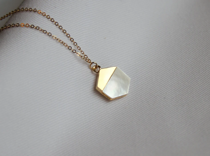 Pearl Hexagon Necklace