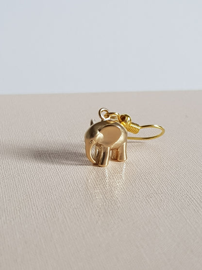 Elephant Earrings - silver or gold image 2