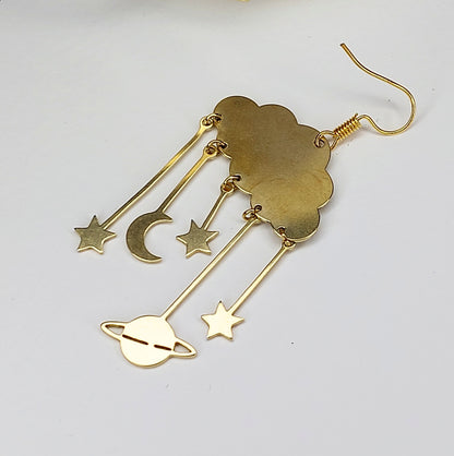Celestial Cloud Earrings - gold or silver image 2
