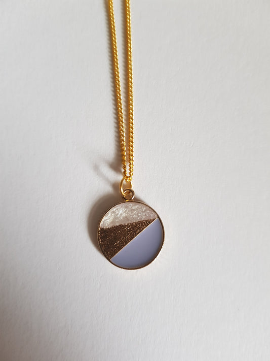 Blue and Pearl Circle Necklace image 0