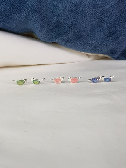 Enamel Bird Studs - 3 different colours image 0